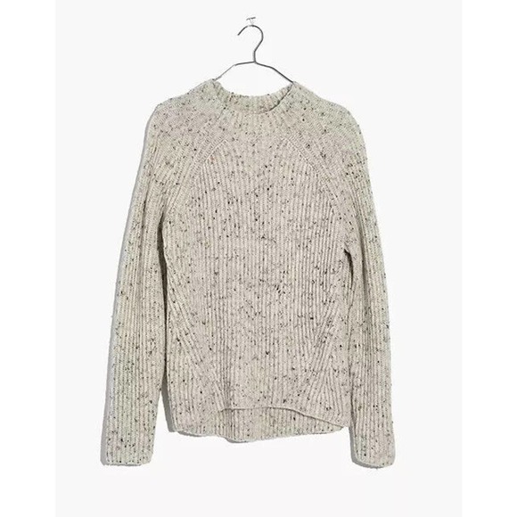 Madewell Donegal Northfield Mockneck Sweater Ivory Women's Size Small H13899 - Picture 3 of 11